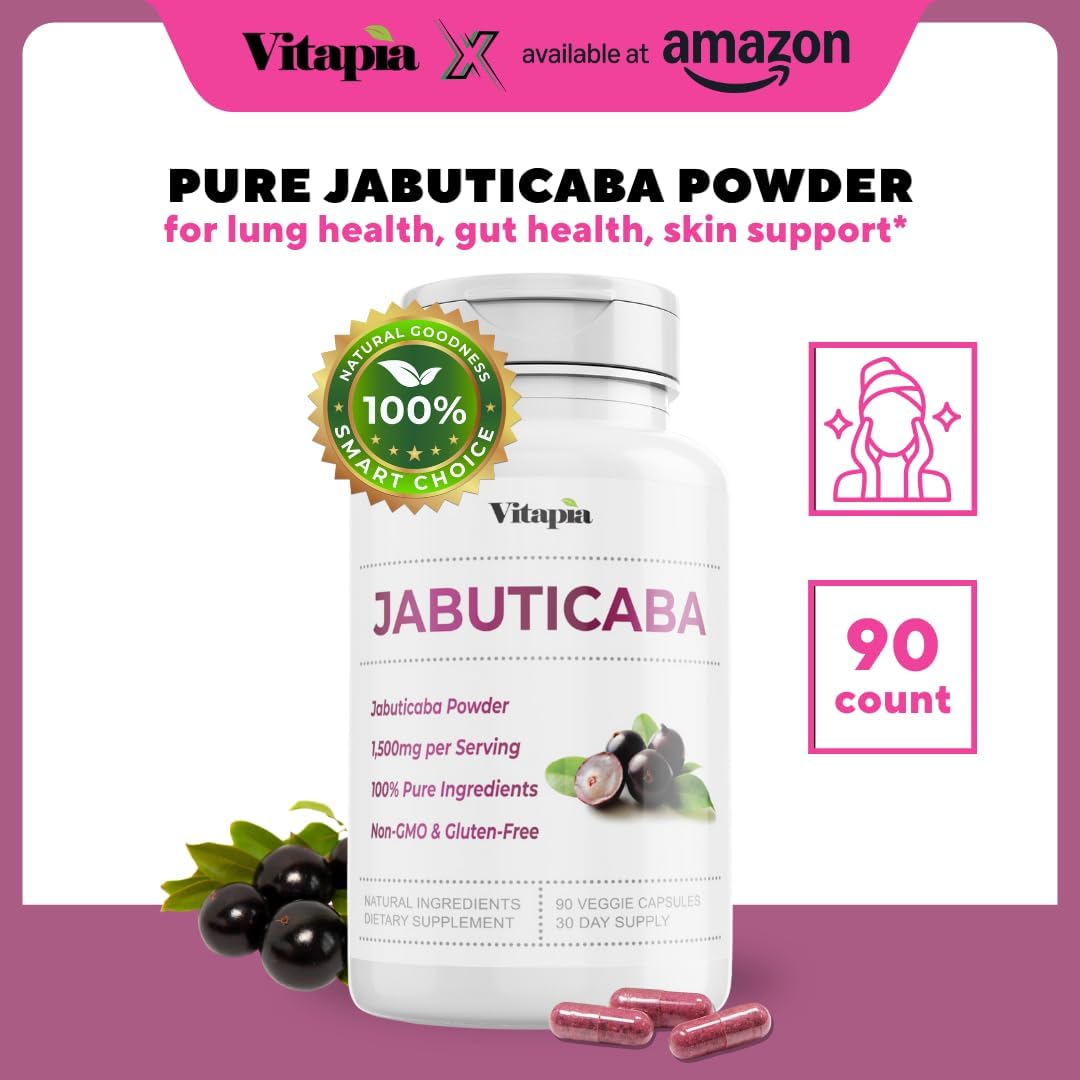 Vitapia Jabuticaba Fruit Powder Supplement - 1500mg per Serving, 90 Vegan Capsules - görsel 2