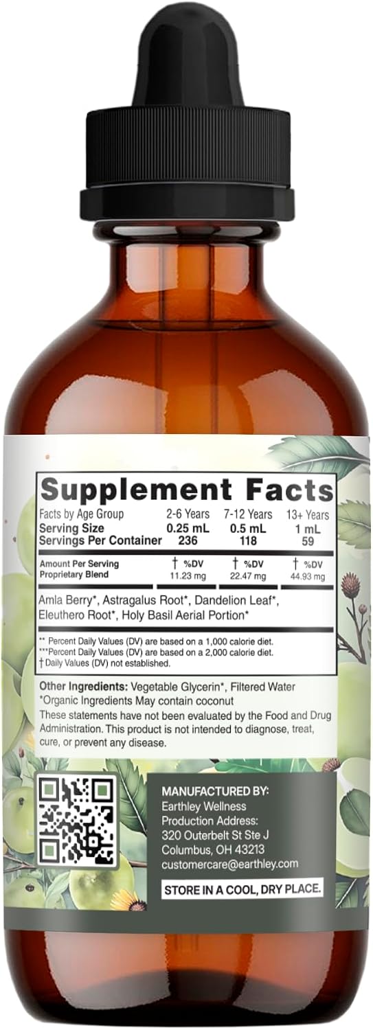 Earthley Wellness Adaptogenic Immunity - Immune Health Support, Zero Added Flavours, Colours, Sugars, or Allergens (2 oz) - görsel 4