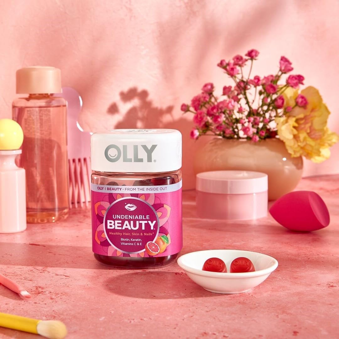 OLLY Hair, Skin and Nails Gummies - Biotin 2500mcg, Keratin & Vitamin C - Grapefruit Flavour - 60 Count - görsel 7