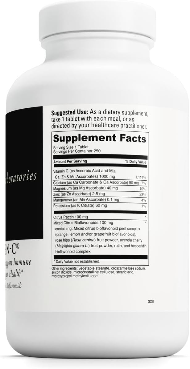 DAVINCI Labs Poten-C - Vitamin C Buffered Ascorbate with Minerals & Bioflavonoids - Contributes to Normal Immune Function & Collagen Formation - 250 Tablets - Vegetarian & Gluten-Free - görsel 2