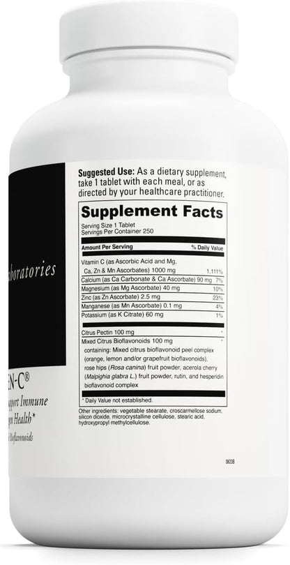 DAVINCI Labs Poten-C - Vitamin C Buffered Ascorbate with Minerals & Bioflavonoids - Contributes to Normal Immune Function & Collagen Formation - 250 Tablets - Vegetarian & Gluten-Free