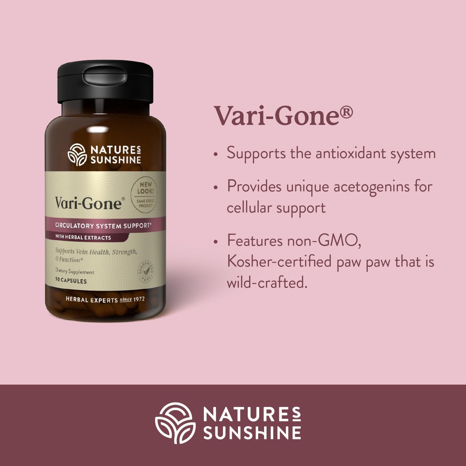 Nature's Sunshine Vari-Gone – Vein Health Food Supplement, 90 Capsules - görsel 3