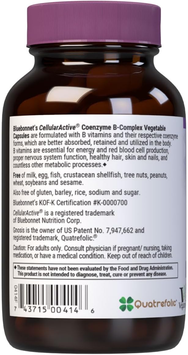 Bluebonnet Nutrition Cellular Active Coenzyme B-Complex - 50 Vegetable Capsules - görsel 3