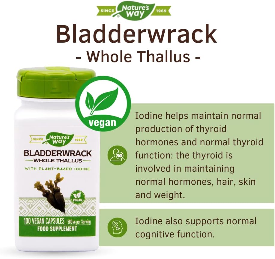 Nature's Way Bladderwrack - 100 Vegetarian Capsules - görsel 3