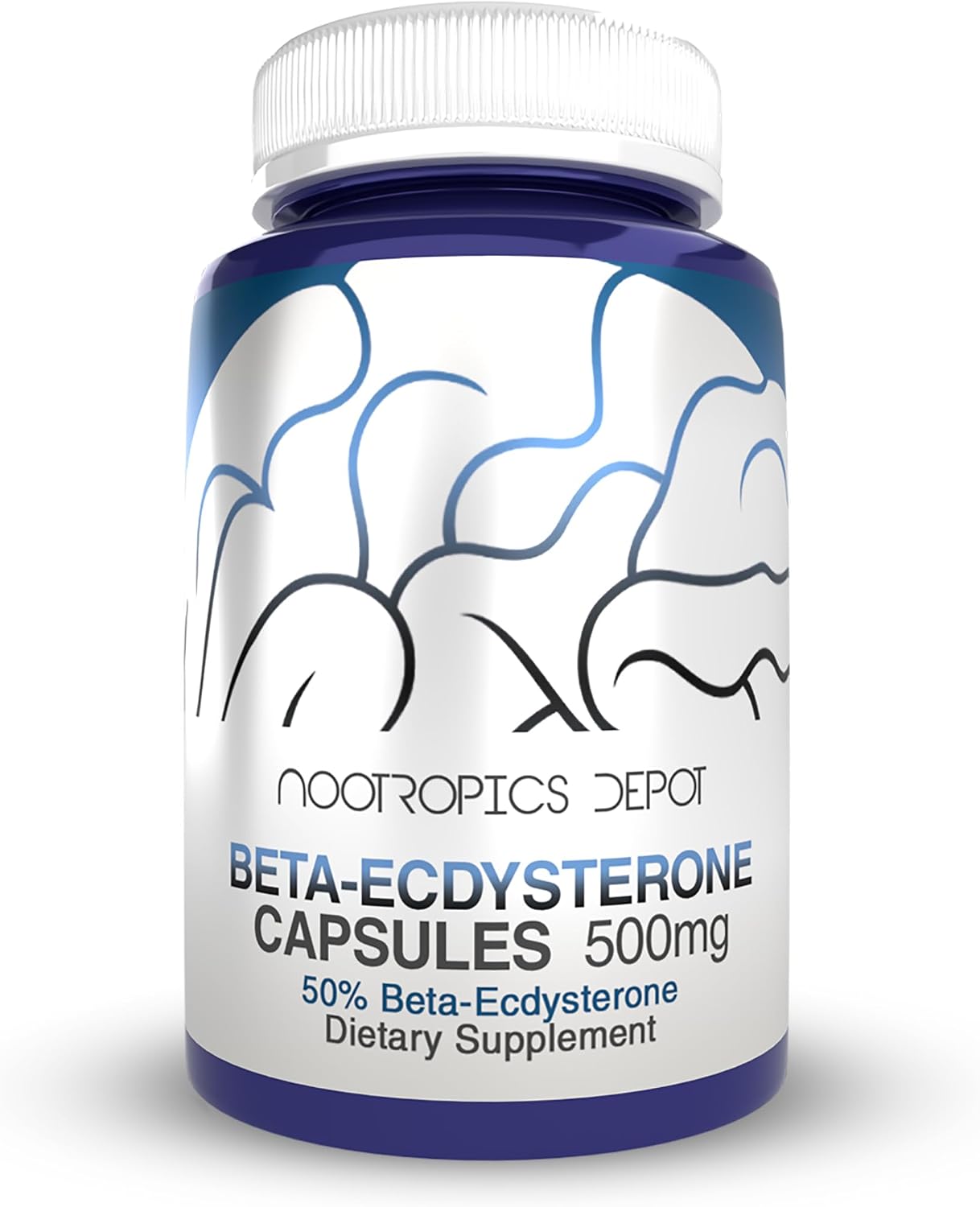 Nootropics Depot Beta Ecdysterone 50% Capsules (500mg, 30 Count) - görsel 1