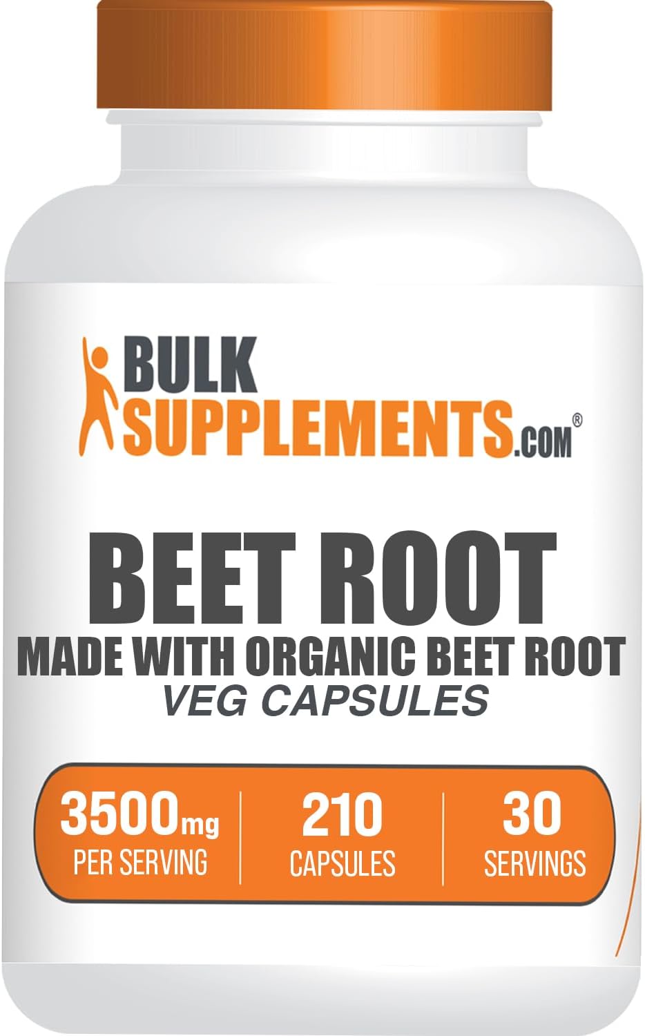 BulkSupplements Beetroot Capsules - Organic Beetroot Food Supplement, Vegan & Gluten-free - 210 Vegan Capsules - görsel 1