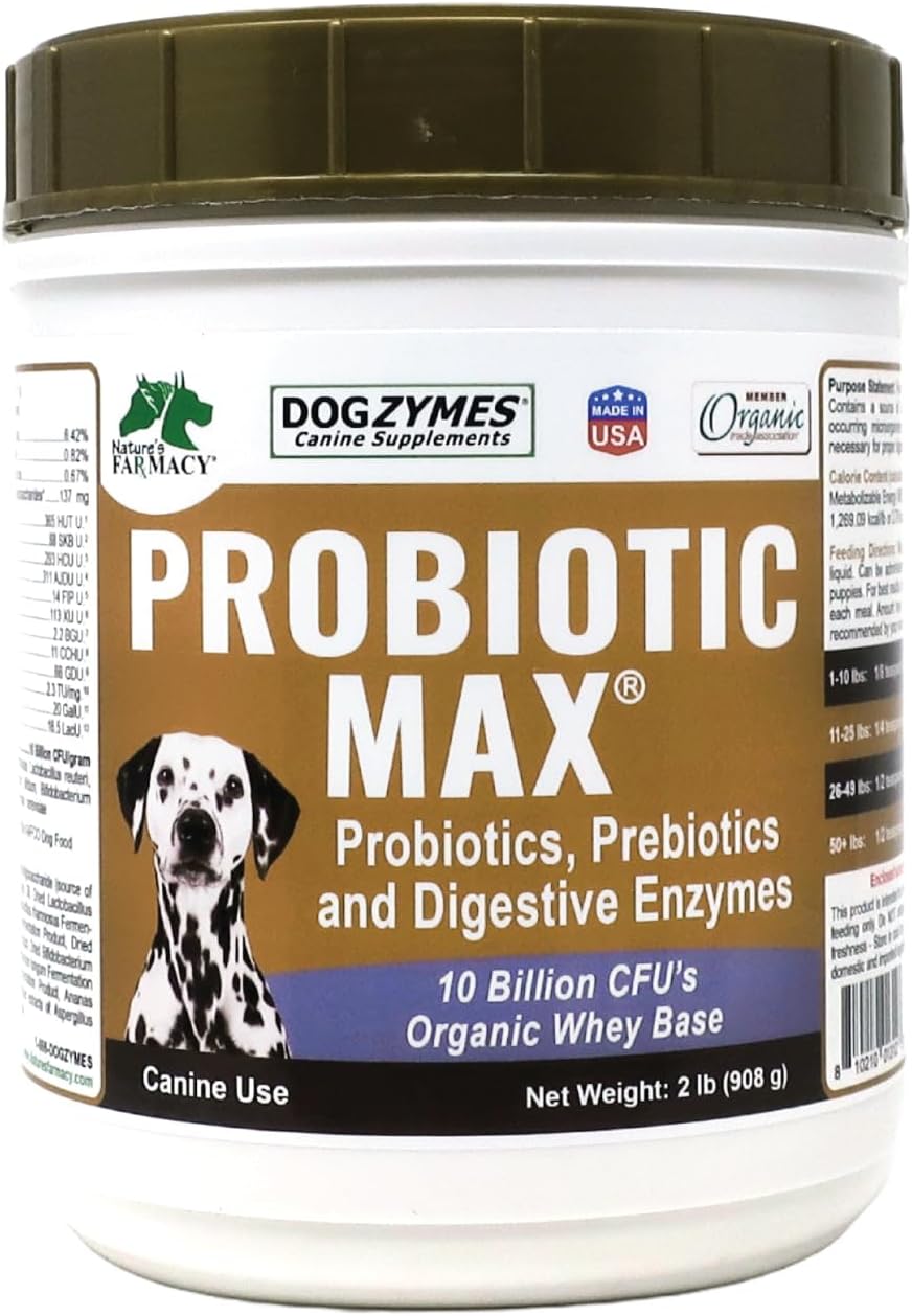Dogzymes Probiotic Max - 10 Billion CFU Probiotics, Prebiotics & Digestive Enzymes for Dogs (2 lb) - görsel 1
