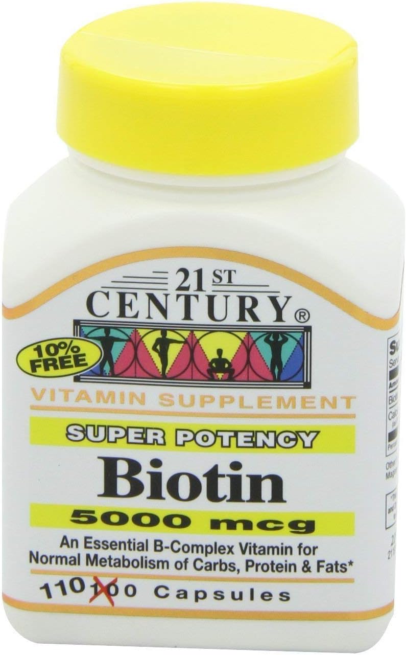 Biotin 5000 mcg Capsules, 330 Count (3 Bottles) - görsel 3