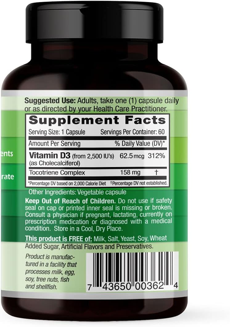 EMERALD LABS Vitamin D3 2,500 IU – Supports Bones, Teeth, Muscles, and Immune System – 60 Vegetable Capsules - görsel 2