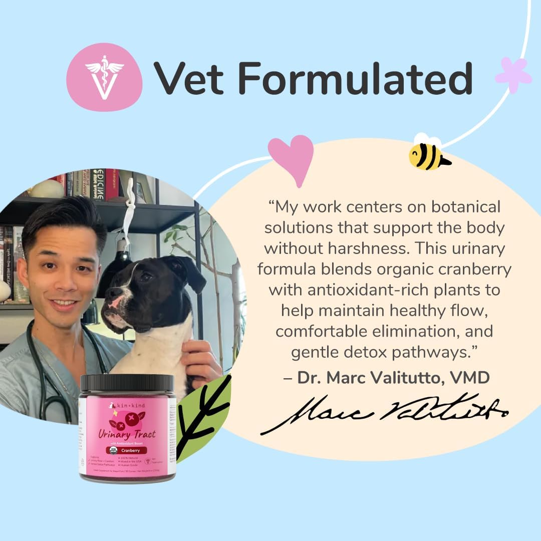 kin+kind Urinary Tract Support Supplement for Dogs and Cats – Organic, Vet-Formulated, 3x8 oz - görsel 8