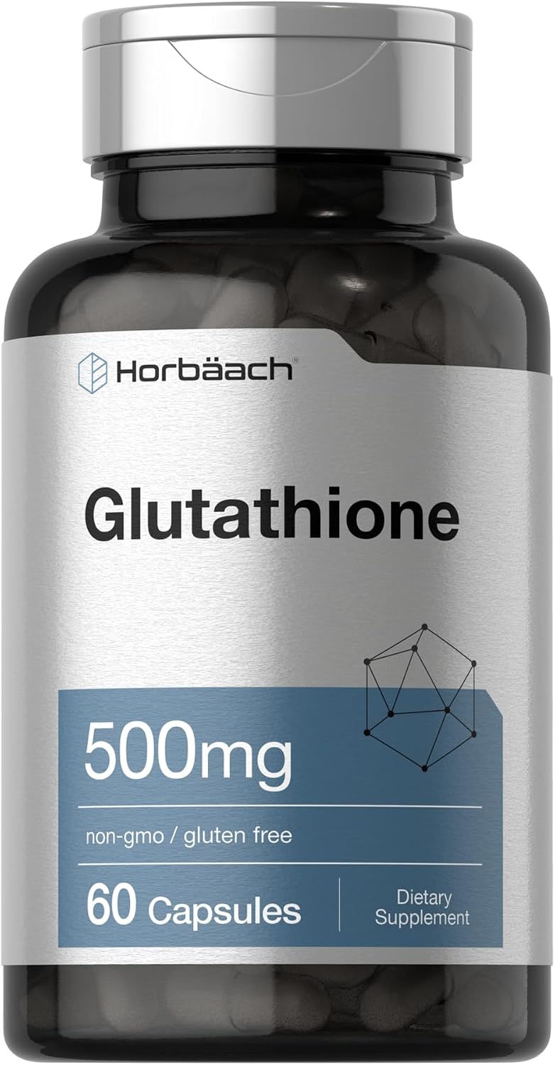 Horbäach Glutathione 500mg | 60 Capsules | Reduced Form | Non-GM & Gluten-free Supplement - görsel 1
