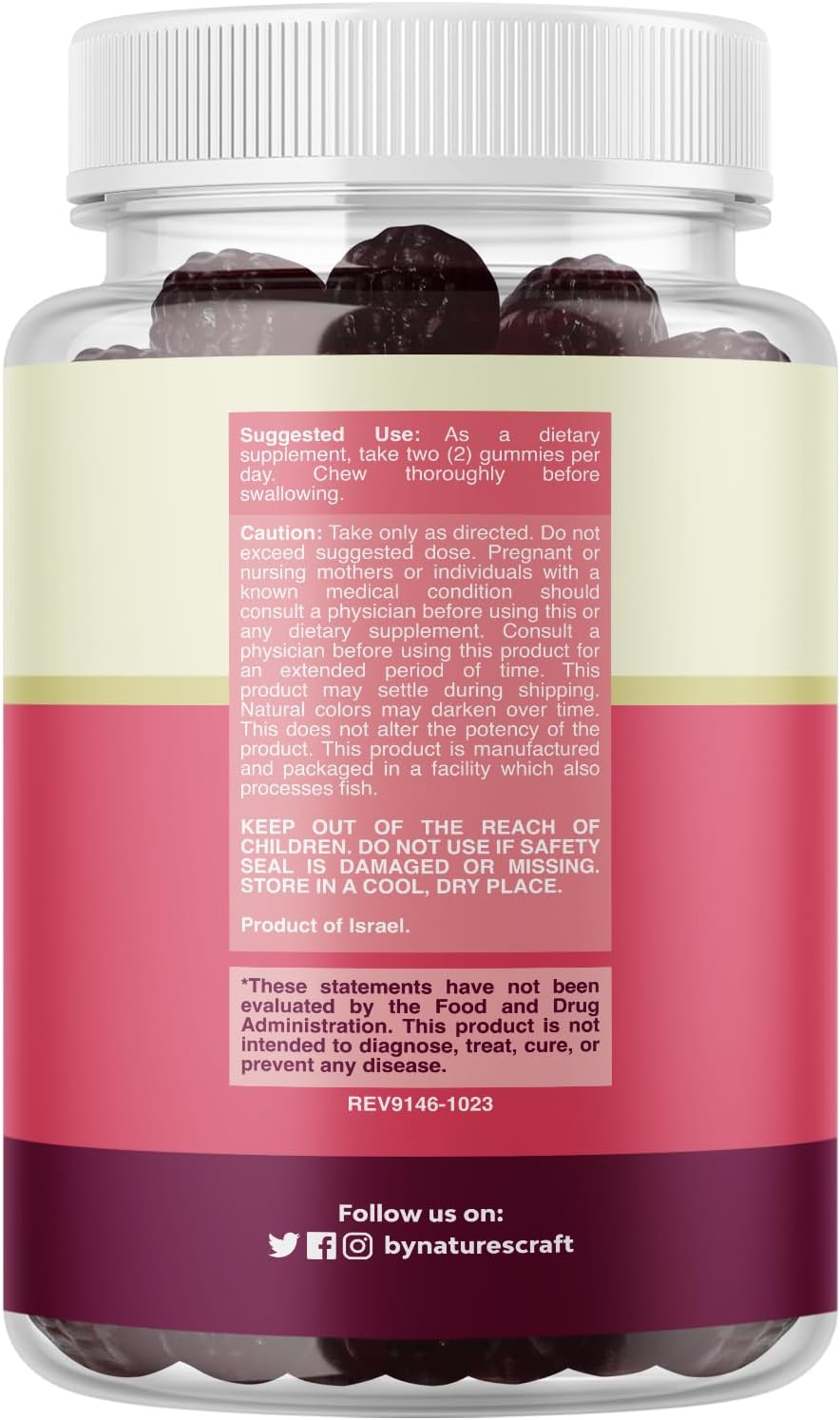 Hair, Skin & Nails Gummies for Women - Extra Strength Biotin & Collagen - Non-GMO Kosher Marine Collagen 10000mcg per serving - 90 Count - görsel 8