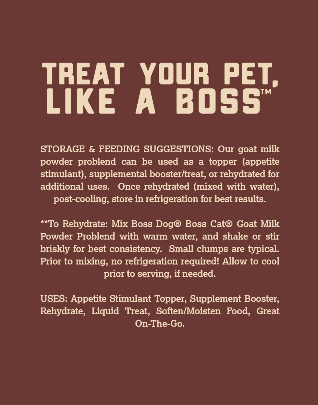 Boss Dog Goat Milk Powder Problend, 12 oz (340 g) Bag - görsel 3
