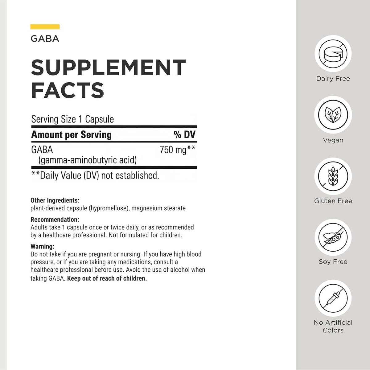 Integrative Therapeutics GABA, 60 Capsules - görsel 3