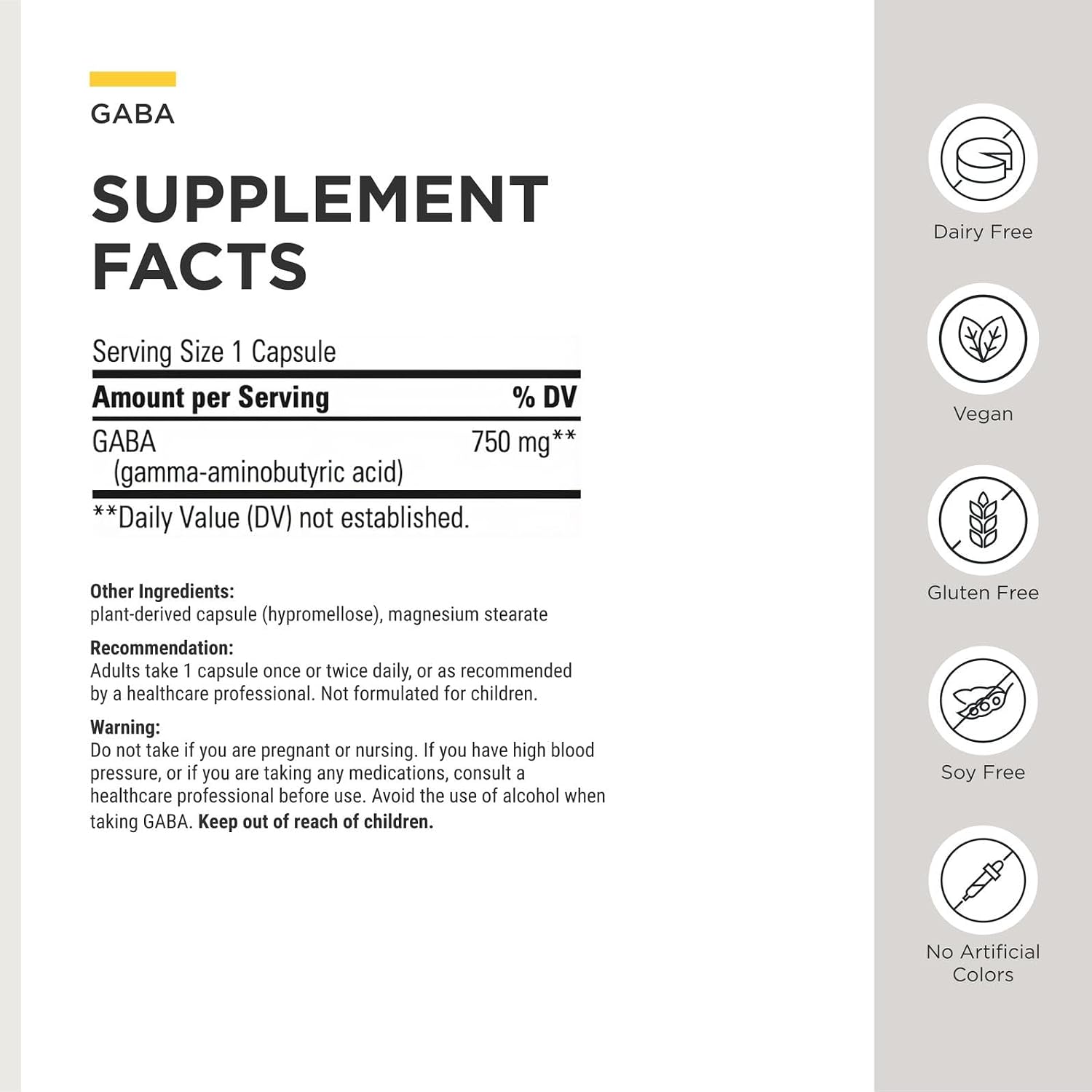 Integrative Therapeutics GABA, 60 Capsules - görsel 3