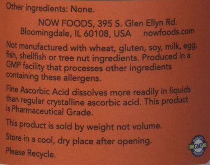 NOW Foods Vitamin C Crystals, 454 g