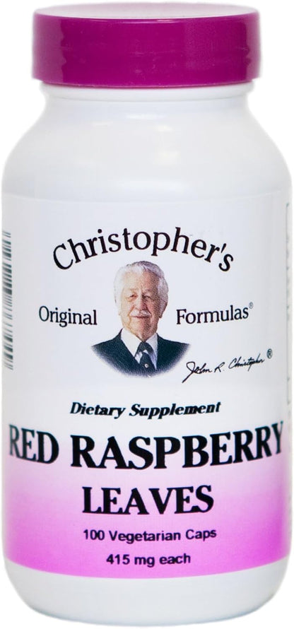 Christopher's Original Formulae - Red Raspberry Leaves - 450 mg - 100 Vegetarian Capsules