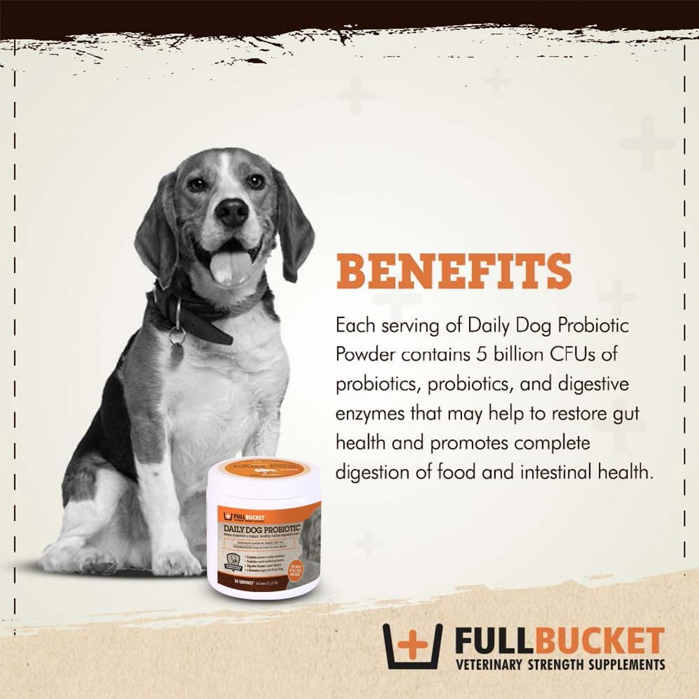 FullBucket Daily Dog Probiotic 30 Servings - Supports Natural Digestion with Probiotics, Prebiotics & Digestive Enzymes - Tasty Probiotic Powder for Dogs - görsel 3