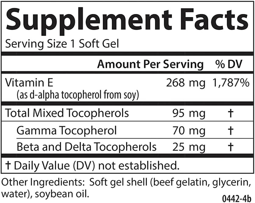 Carlson E-Gems Plus - Natural Vitamin E 400 IU, 250 Soft Gels - görsel 4