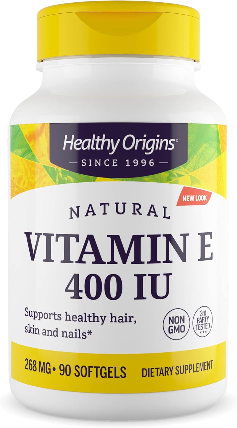 Healthy Origins Vitamin E 400 IU (268 mg) Natural Mixed Tocopherols Liquid Softgels - görsel 1