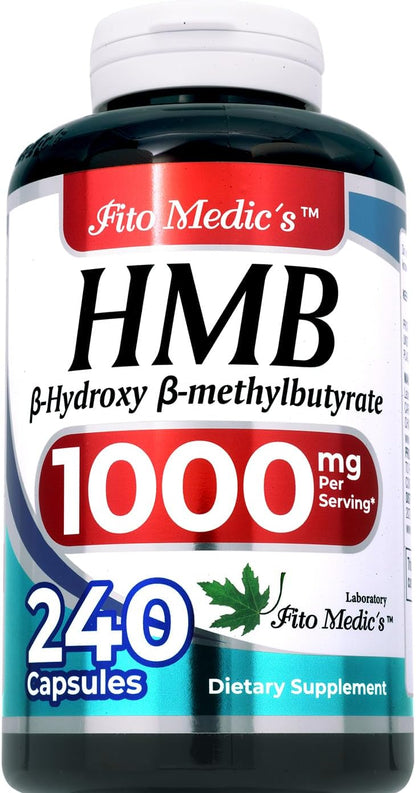 FITO MEDIC'S Lab HMB Supplement - 240 Capsules, 1000 mg Free Acid, Ultra-High Absorption