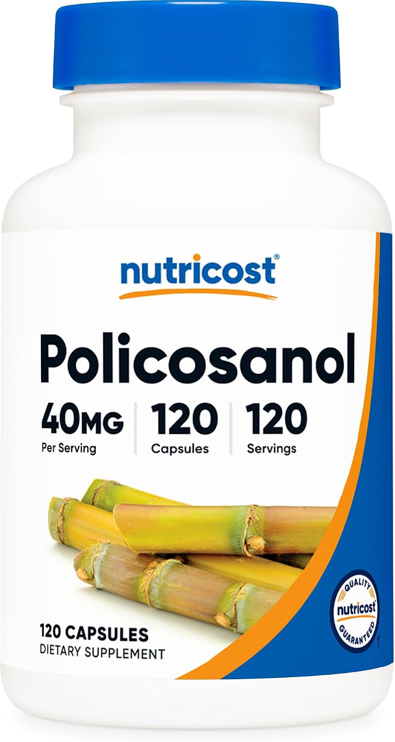 Nutricost Policosanol 40mg, 120 Capsules - Gluten-free, Non-GM, and Vegetarian Friendly - görsel 1