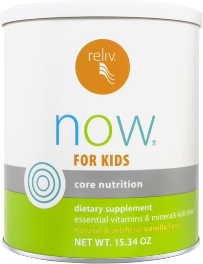 RELIV Now for Kids Vanilla - Nutritional Shake with Essential Vitamins, Minerals, Carbohydrates & Protein for Sustained Energy, 15 Servings