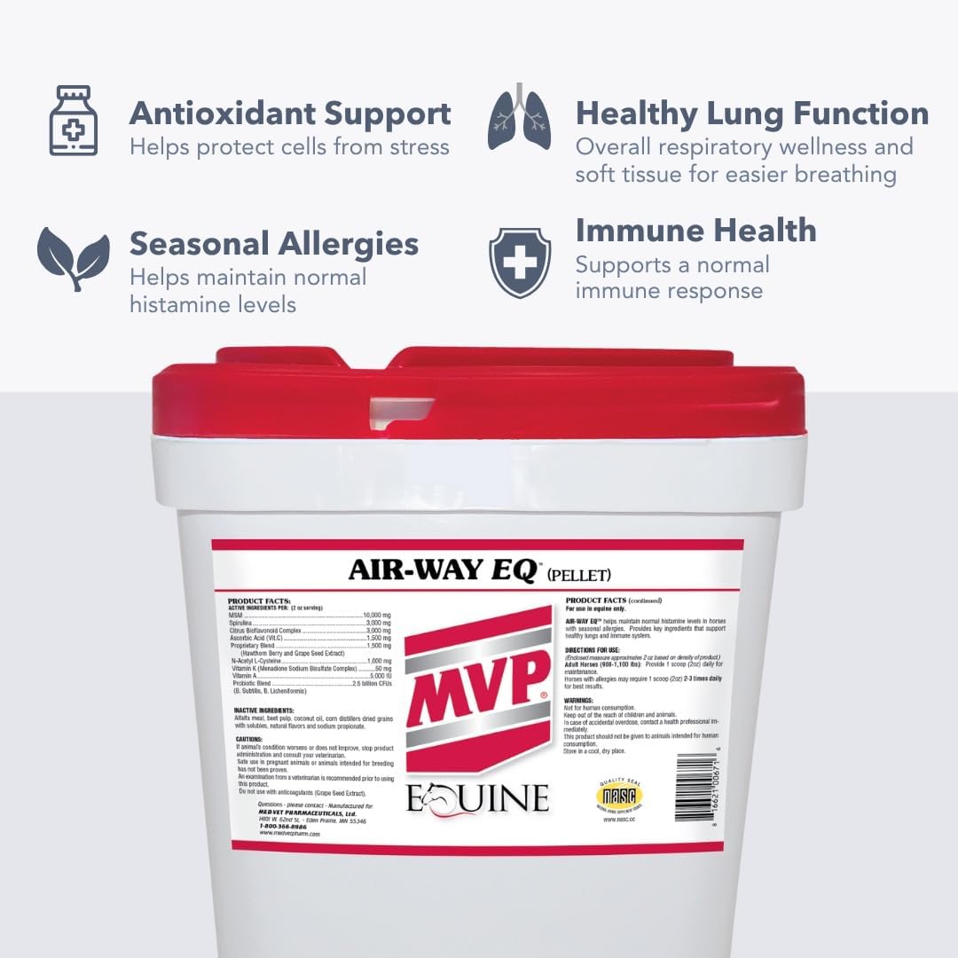 MVP Air-Way EQ - Supports Normal Respiratory Function and Seasonal Allergy Support in Horses, 2.27 kg (40 Servings) - görsel 2