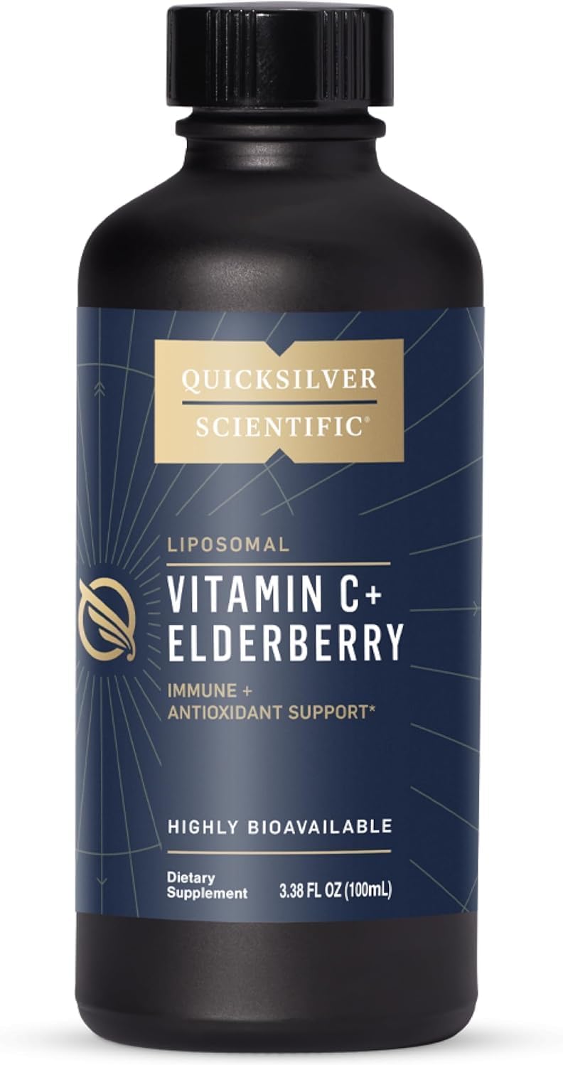 Quicksilver Scientific Liposomal Vitamin C + Elderberry - 1000mg with Superior Absorption Technology & Tocotrienols - Antioxidant and Immune Support Tonic (100ml) - görsel 1