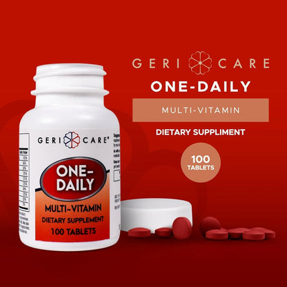 GeriCare One-Daily Multivitamin Tablets, 100 Tablets (Pack of 2)