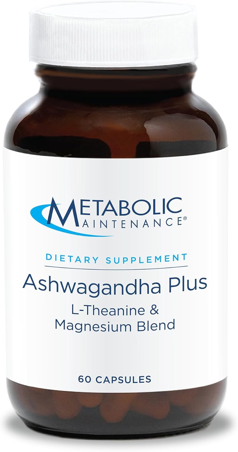 Metabolic Maintenance Ashwagandha Plus - Shoden Extract, L-Theanine & Magnesium - Stress Support - Vegetarian Capsules - Hypoallergenic Formula - 60 Servings - görsel 1