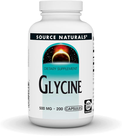 Source Naturals Glycine, 500 mg, 200 Capsules