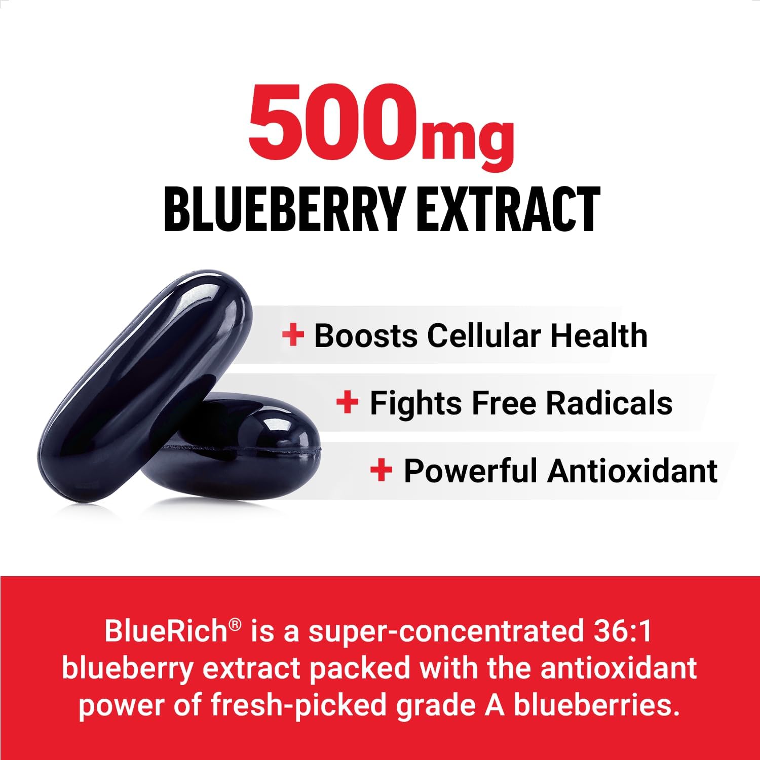 Force Factor Blueberry Concentrate Antioxidants Food Supplement, 90 Soft gel capsules - görsel 2