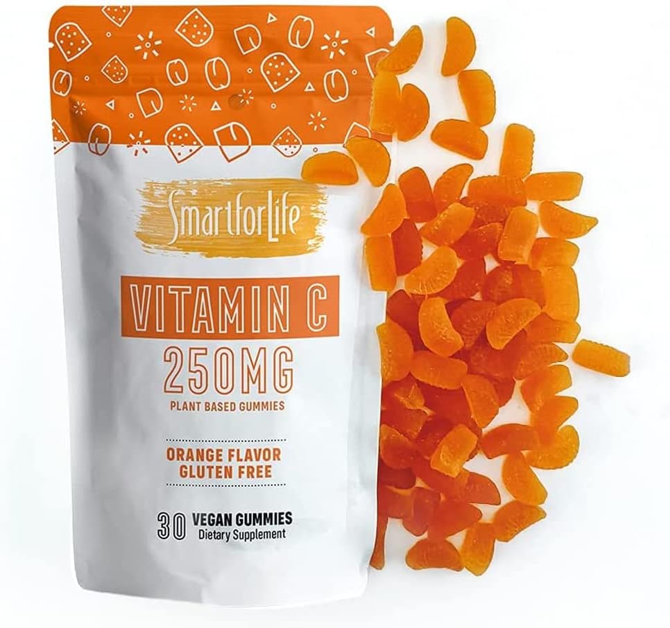 Smart for Life Vitamin C Gummies - Plant-Based Vegan, Natural Orange Flavour, Immune Support for Adults and Children - Non-GMO - 30 Count - görsel 1