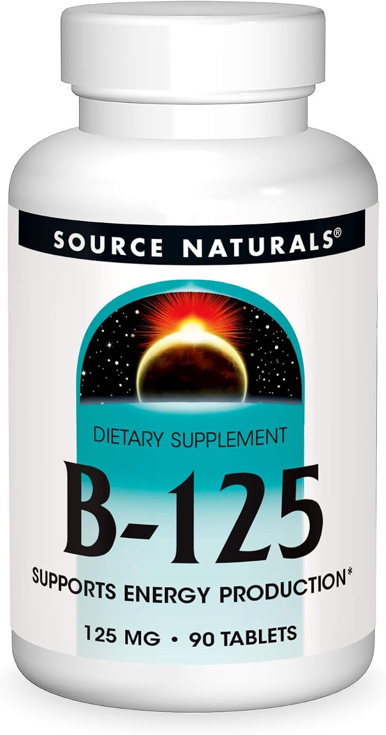 Source Naturals B-125, 125 mg B-Vitamins for Energy Metabolism Support - 90 Tablets - görsel 1