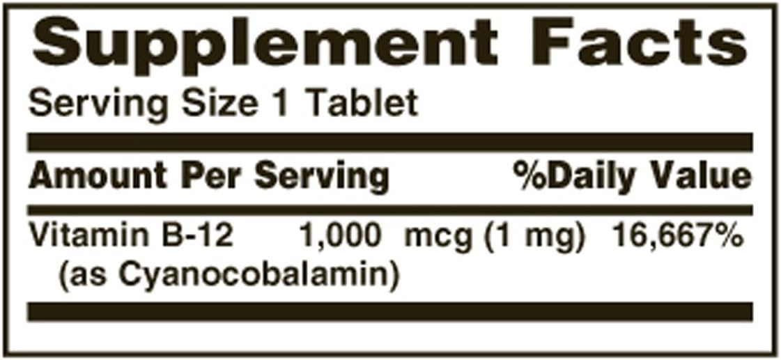 Nature's Bounty Vitamin B-12 1000 mcg Tablets, 100 Count - görsel 2