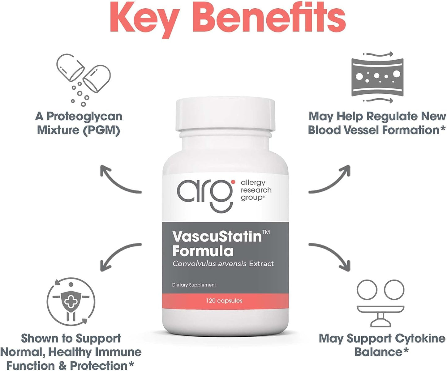 Allergy Research Group ARG VascuStatin Formula – Immune Support Supplement with Field Bindweed Extract - görsel 4