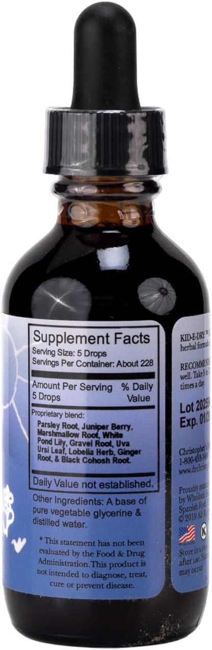 Christopher's Original Formulae Kid-e-Dry Glycerite, Herbal Blend for Urinary System Support, 59 ml