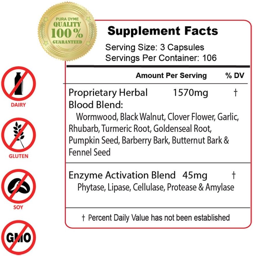 PuraDyme - Herbal Blood - Herbs in My Blood - 320 Capsules - görsel 2