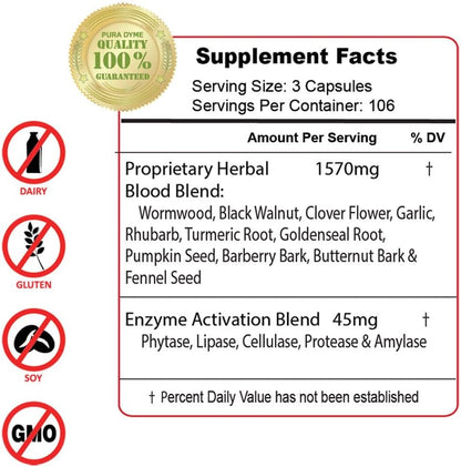 PuraDyme - Herbal Blood - Herbs in My Blood - 320 Capsules
