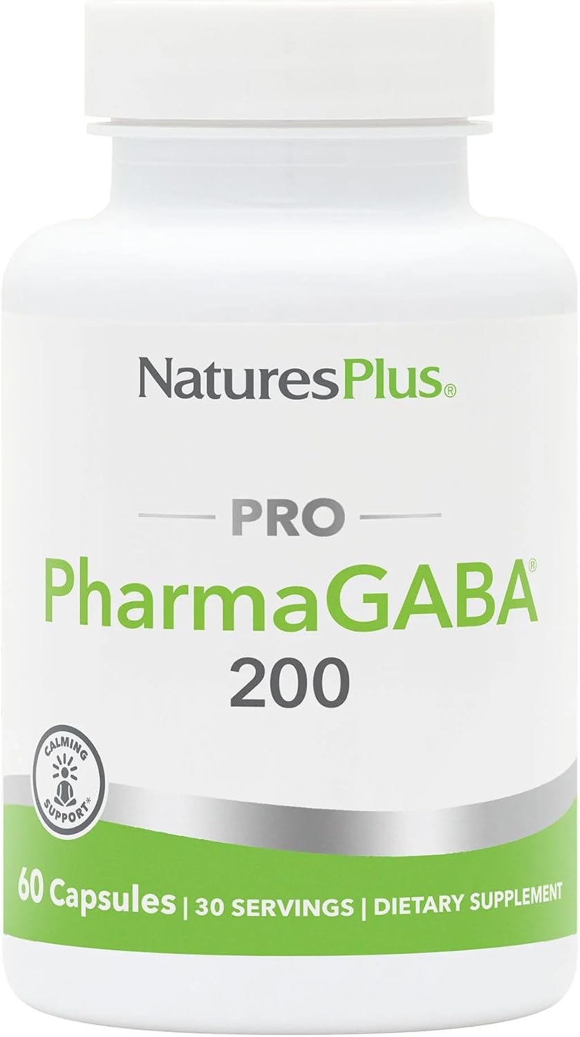 NaturesPlus PRO PharmaGABA - 60 Capsules - Promotes Calm, Relaxation & Focus - Non-GM, Vegetarian, Gluten-free - 30 Servings - görsel 1