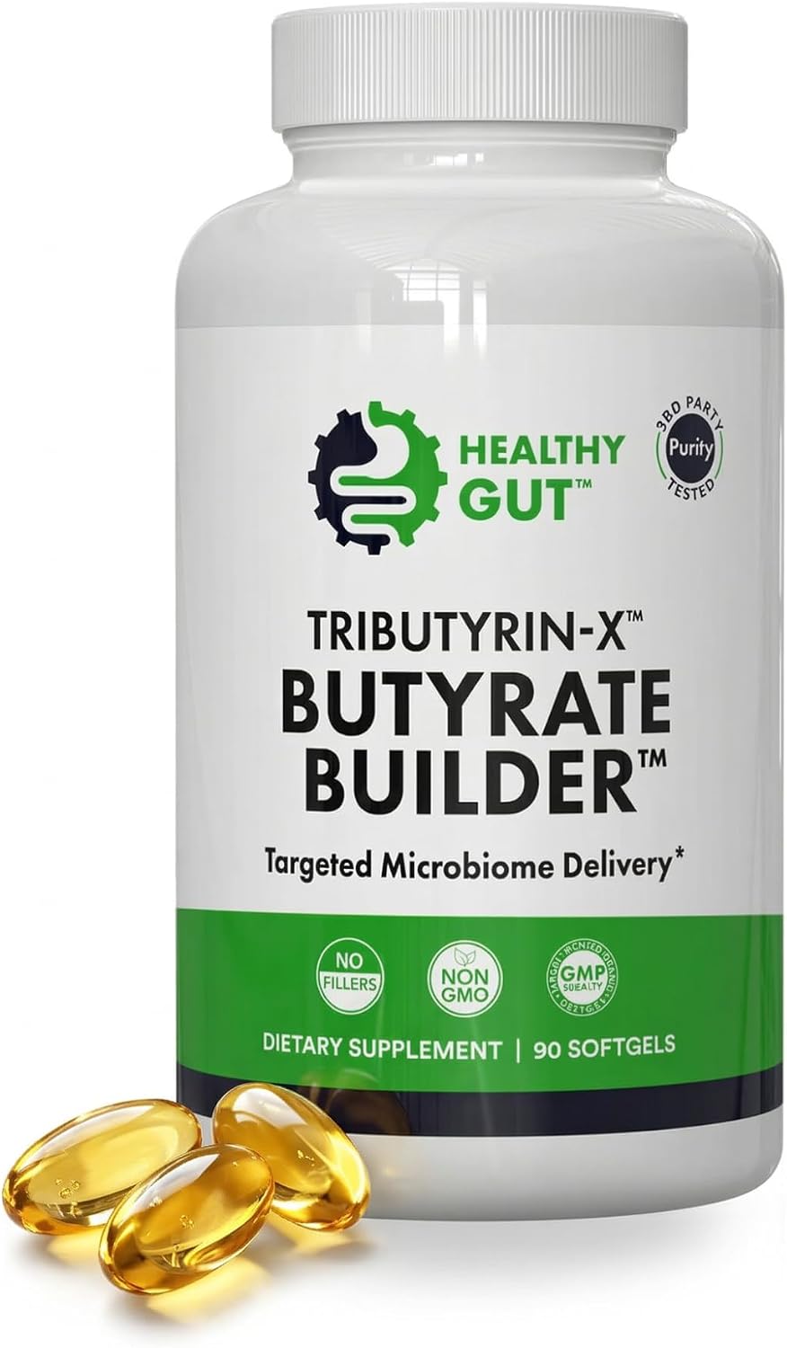 Healthy Gut Tributyrin-X – Butyrate Supplement for Gut Health, 90 Softgels - görsel 1