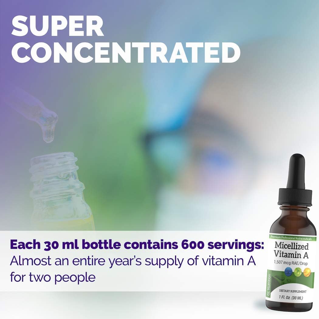 Micellised Vitamin A Drops - Liquid Vitamin A Supplement, 1,507 mcg RAE, 5,025 IU per Drop, 30 ml - görsel 4