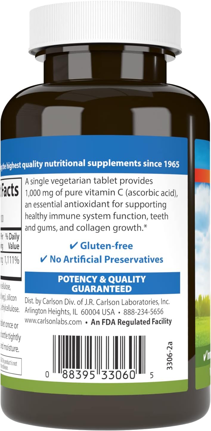 Carlson Vitamin C 1,000 mg, 100 Tablets - görsel 3