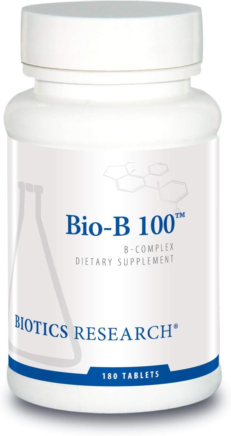 Biotics Research Bio-B 100 - B Complex with Phosphorylated B6, Riboflavin-5-Phosphate, Folate, B12, Niacin, Biotin, SOD & Catalase, 180 Tablets - görsel 1