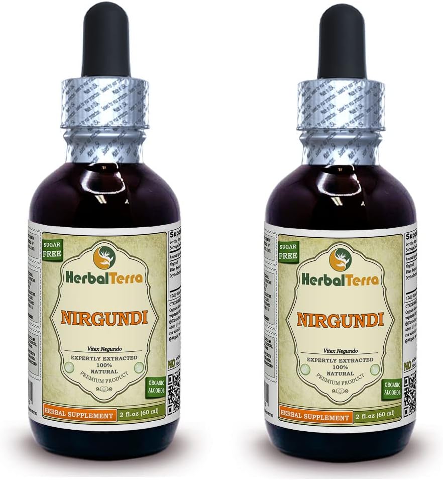 Nirgundi (Vitex Negundo) Dried Leaf Liquid Extract by HerbalTerra (2x60 ml) - görsel 1