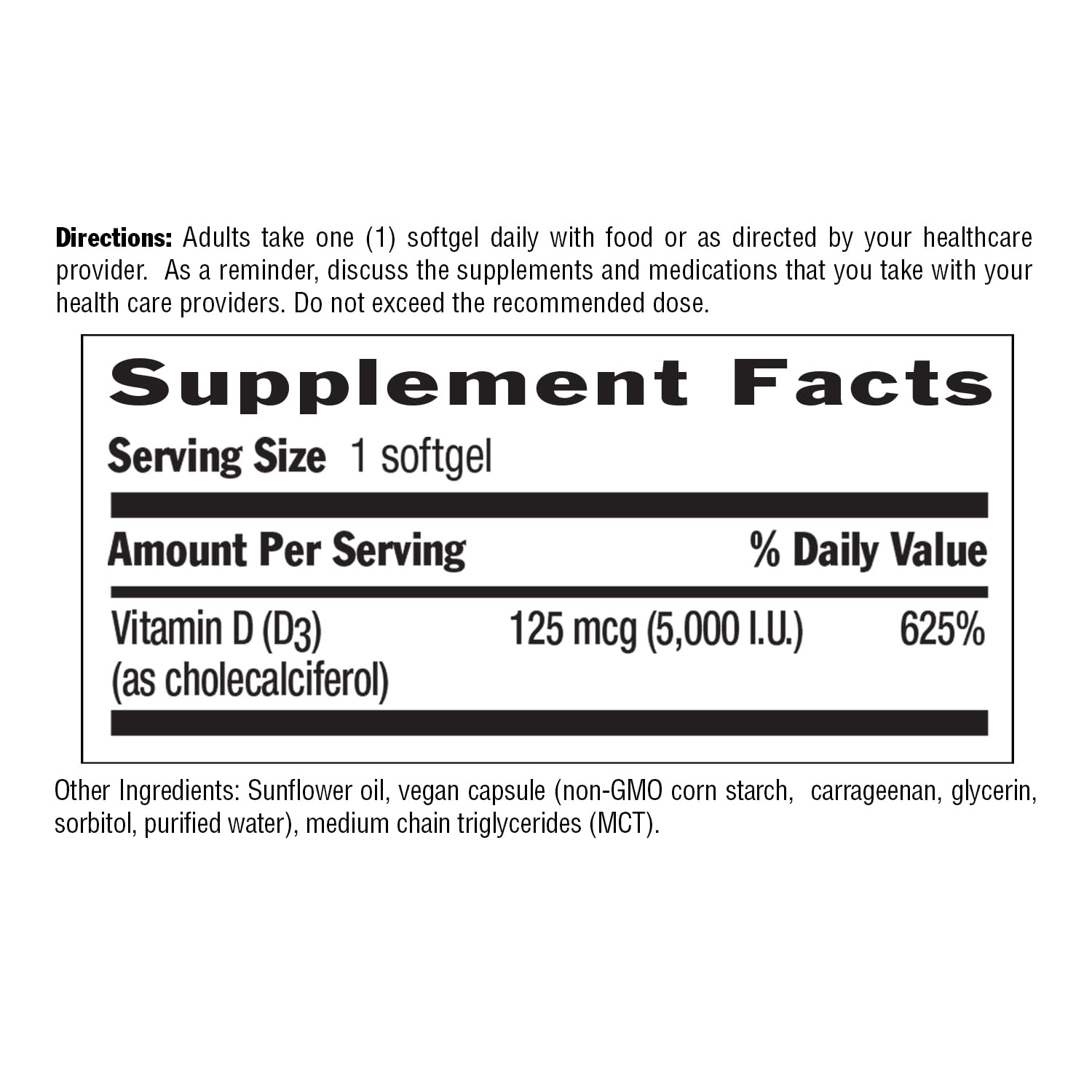 Country Life Vegan D3 5000 IU – Plant-Derived Vitamin D3 from Lichen – 60 Softgels - görsel 8