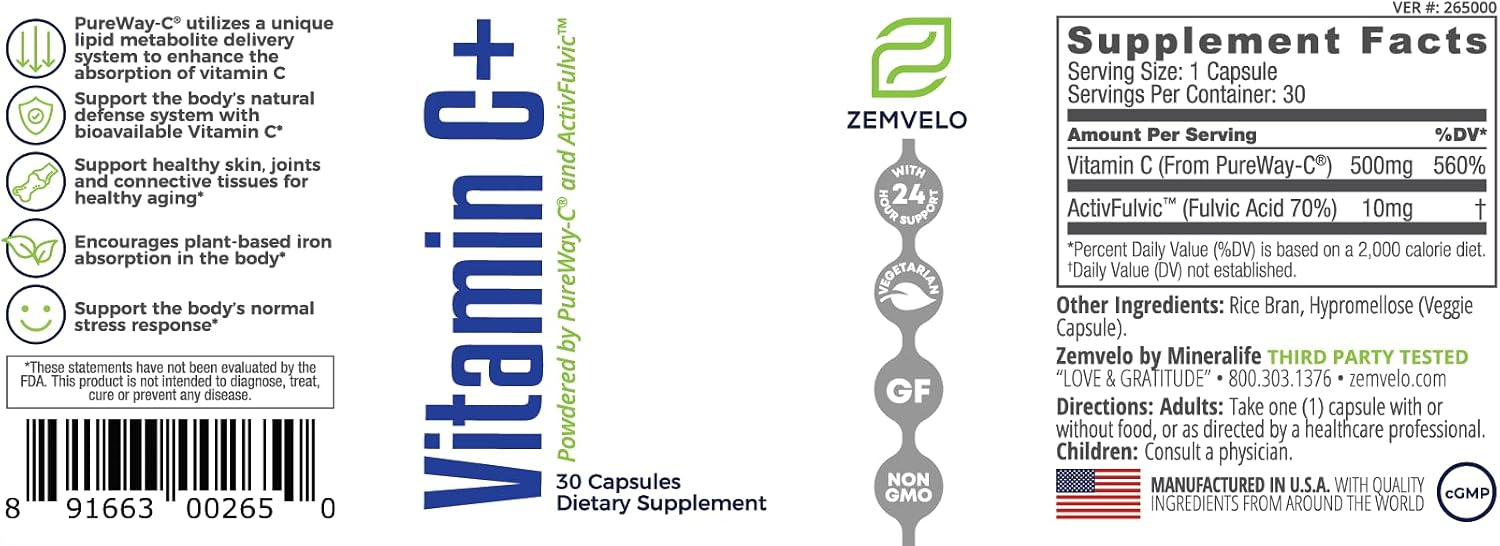 Vitamin C Food Supplement – Immune Support – Skin & Joint Health – 30 Day Supply - görsel 3