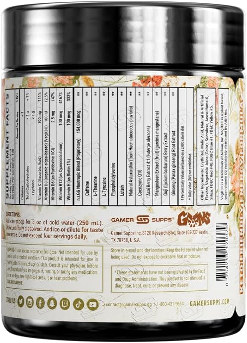 Gamer Supps GG Energy - Grandma's Ashes by Goons (100 Servings) - Keto-Friendly Gaming Energy and Nootropic Blend - görsel 4