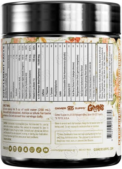 Gamer Supps GG Energy - Grandma's Ashes by Goons (100 Servings) - Keto-Friendly Gaming Energy and Nootropic Blend